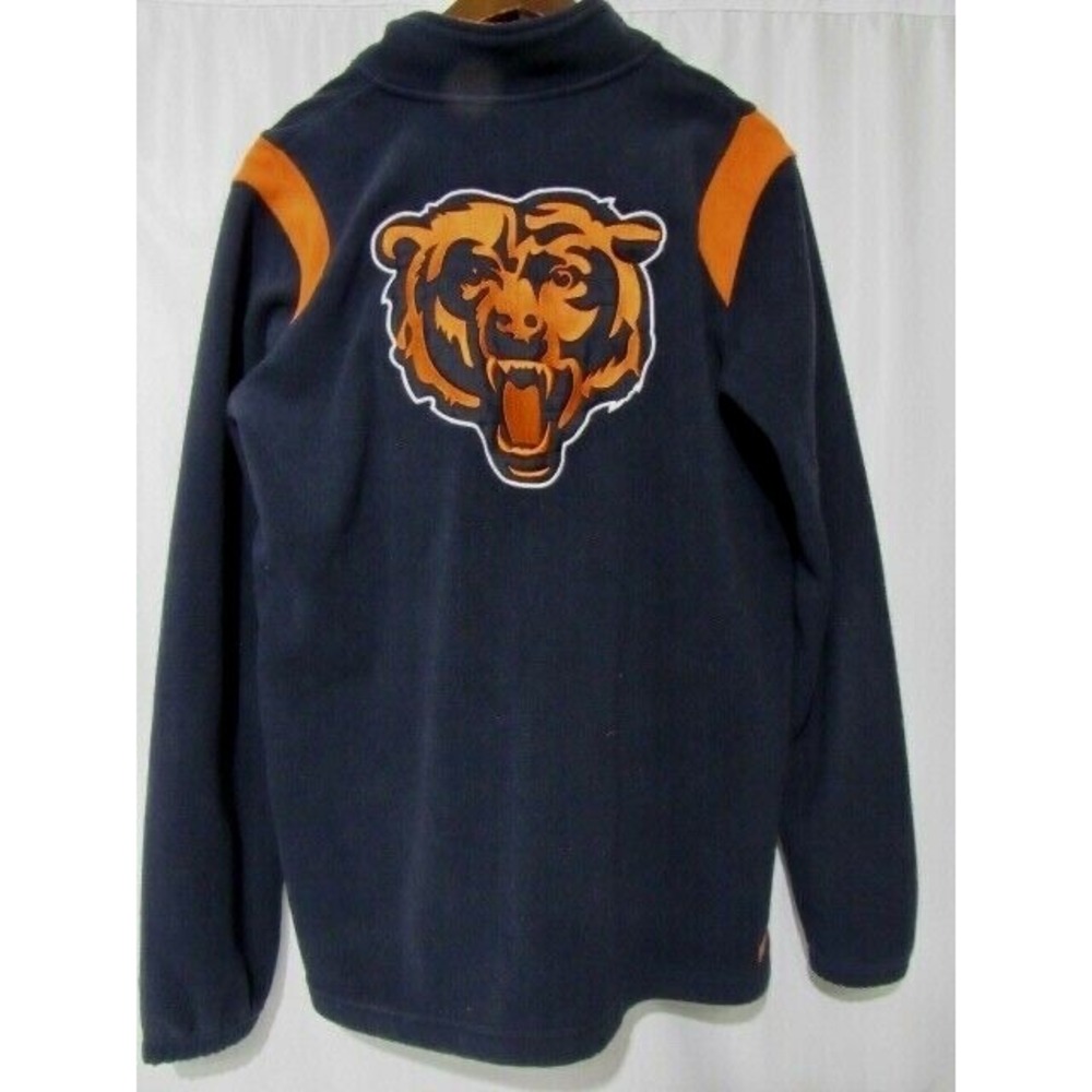 Chicago Bears Quarter Zip‎ NFL Licensed Blue Orange Fleece Sweater Youth XL